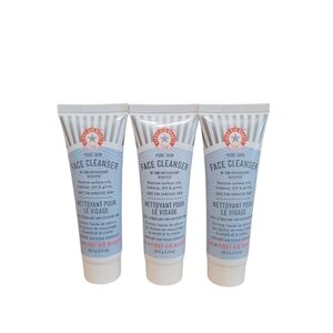 First Aid Beauty Pure Skin Face Cleanser x 3  1 oz Each New
